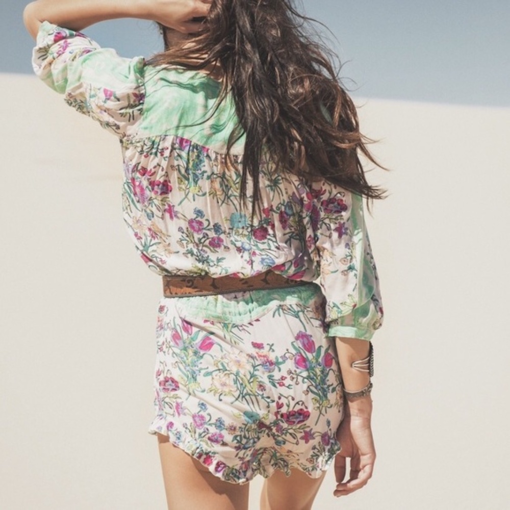Spell & The Gypsy Teal Floral Gypsy Romper - Picture 7 of 14